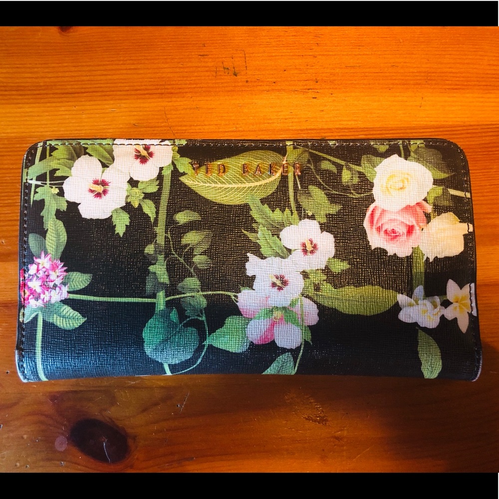 Ted Baker Leather Floral Wallet ZIP Around